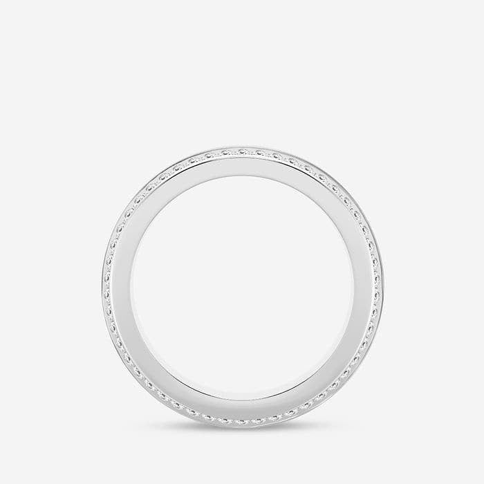 7mm Beveled Edge Satin Finish Round Eternity Band